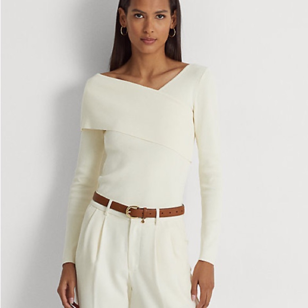 Ralph Lauren Asymmetrical Long-Sleeve Sweater, Size M